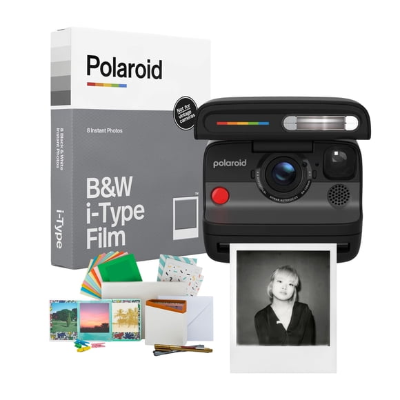 Cámara Instantánea Polaroid Flip con Autofoco Sonar Retro Negra
