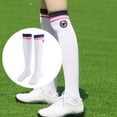 thumbnail image 3 of Medias deportivas Macarena para mujer sobre el muslo a rayas, 3 of 8