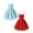 Blue 1PCS & Red 1PCS, variant on LUOGENLI 2 Pack Summer Girls Solid Color Dress with Bow Knot Sweet Sleeveless for Kids Princess Dress up for Girls 4-6 Shoes 160