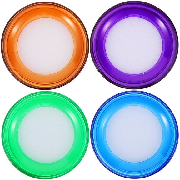 Minkissy  Fingertip Moistener Assorted Color Plastic Sponge for Quick Counting 4Pcs