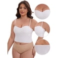 thumbnail image 3 of DARING DIVA Women's Plus Spaghetti Straps Wireless Padded Camisole XL White, 3 of 6