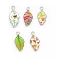 thumbnail image 5 of U8MO 10pcs Alloy Metal Glaze Animal Leaf Dangle Pendants Beads for Jewelry Making DIY-Leaf 4#, 5 of 5