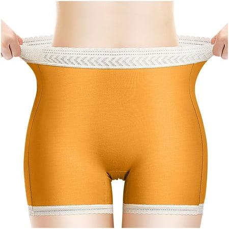 

Dadaria Long Underwear Women Summer Abdomen High Waist And Hip Lift Comfortable Body Sculpting Anti-glare Boxer Briefs Safety Pants Yellow L Women