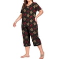 thumbnail image 5 of Cueply Women Plus Size Pajamas Set Short Sleeve Pjs Sleepwear Loungewear Nightwear with Pockets, 5 of 7