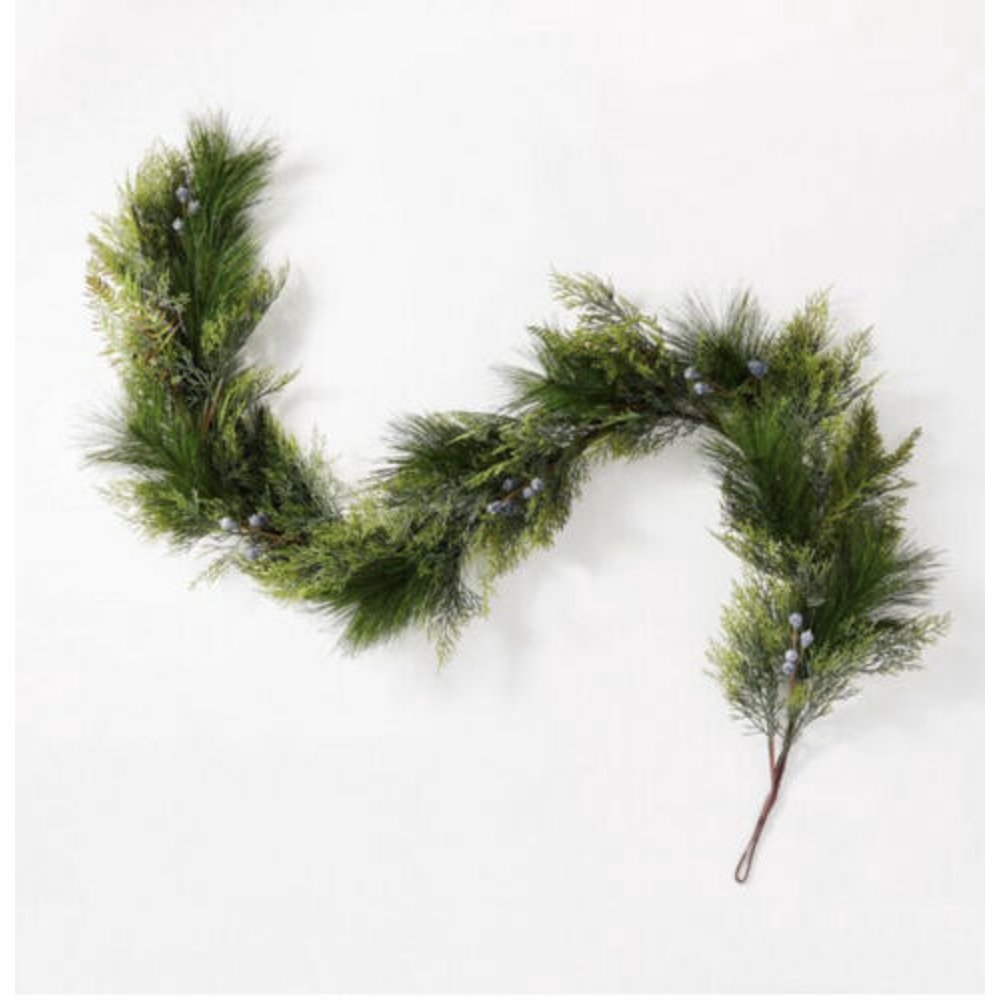 6’ Long Needle and Blueberry Garland Threshold designed with Studio
