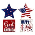 4th Of July Wooden Table Signs Set Of 4 Patriotic America Happy ...