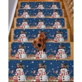 thumbnail image 2 of Blue Snowman Christmas Stair Treads for Wooden Steps Indoor Runner Rug Carpet, Winter Snowflake Xmas Gifts 7 Pieces Peel and Stick Staircase Step Treads Covers Washable Throw Door Mats, 30"x8", 2 of 7