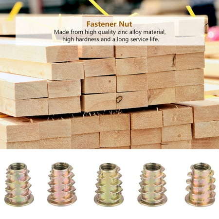 

50Pcs M6 Zinc Alloy Inside Hex Socket Insert Nuts for Wood Furniture (M6*15)