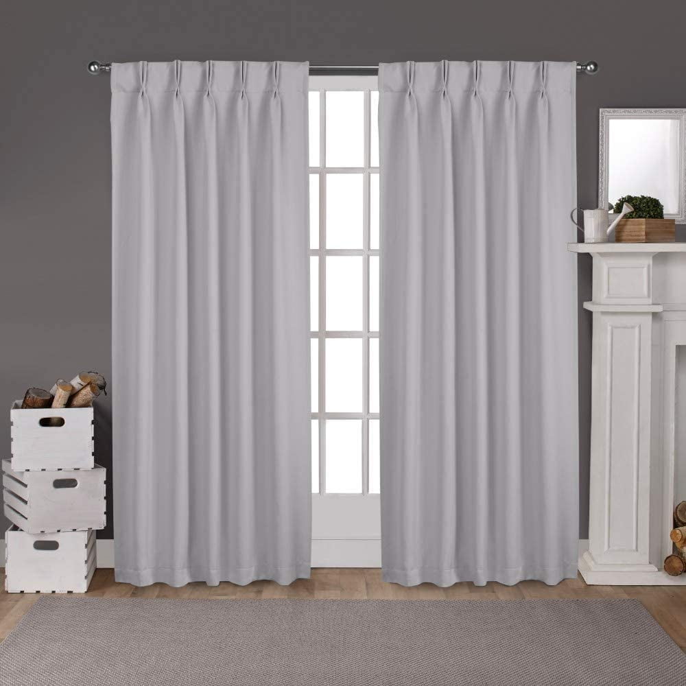 Double Pinch Pleated Blackout Curtain Drapes Panel Pair Soft & Smooth