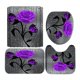 thumbnail image 4 of Juego de ropa de baño y accesorios de 4 piezas Etoshopy con cortina de ducha con diseño de rosas en 3D, 4 of 8