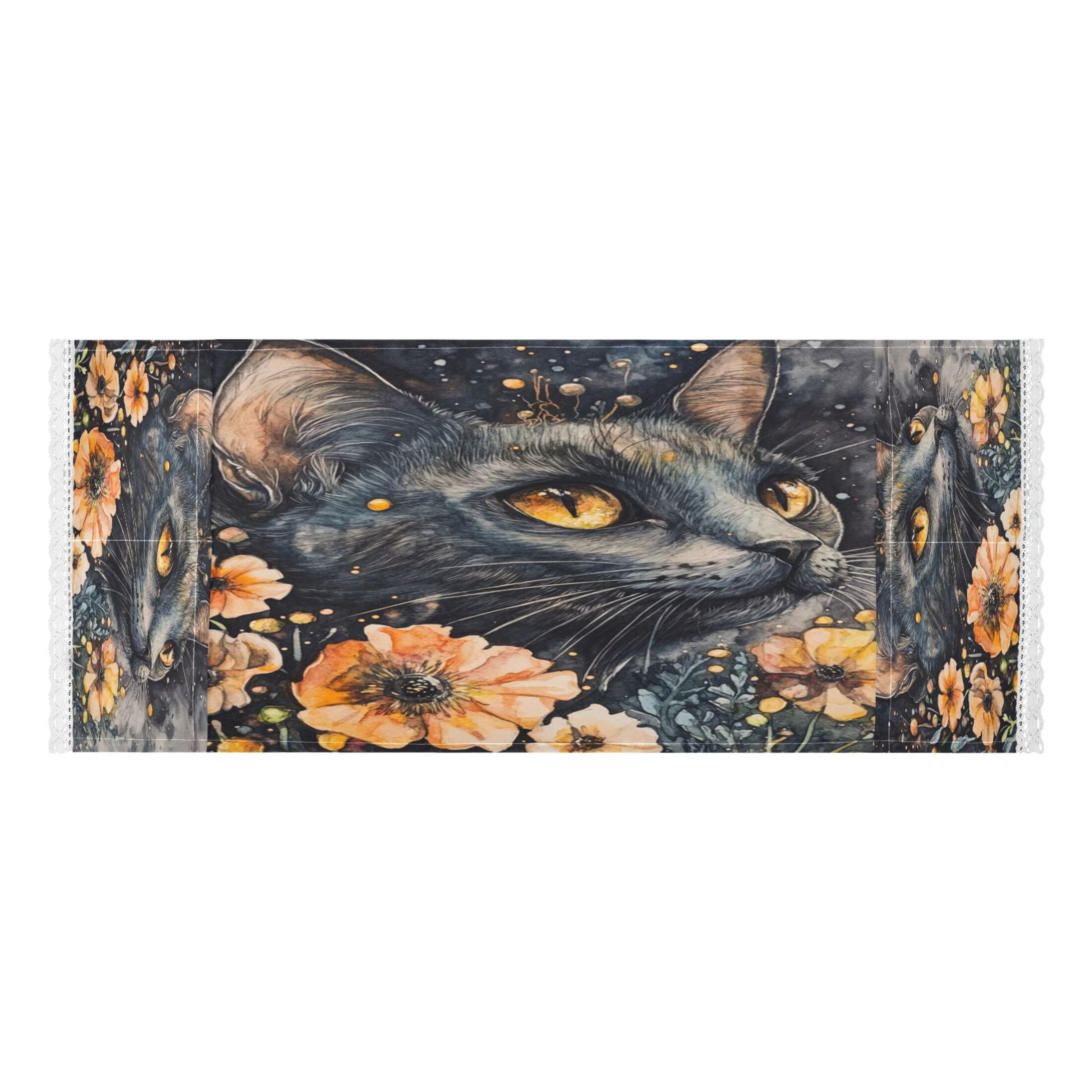 WOBOGO Tabby with Flowers Washing Machine Cloth Dryer Refrigerator Top Cover Protective Non-Slip Mat For Kitchen Laundry