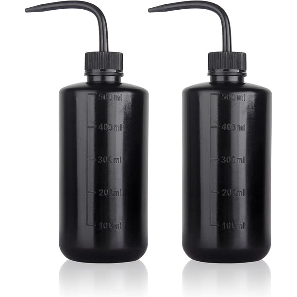 Botella para lavado de tatuajes (2 unidades, 500 ml) con chorro de agua para riego de suculentas, botella de enjuague de seguridad, botella de lavado de plástico económica para laboratorio médico,