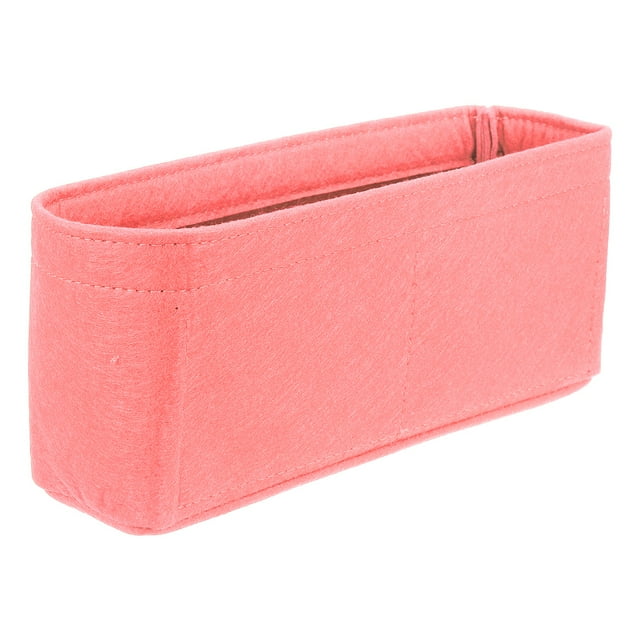 Inserto organizador de bolso, moldeador de bolso de fieltro, 9.5"x2.4"x4.3", Rosa