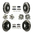 thumbnail image 1 of Transit Auto Front Rear Hub Bearing Assembly Coated Disc Brake Rotor and Semi-Metallic Pads Kit (10Pc) for Car Dodge Caliber with 276mm Diameter Left Right Driver Passenger Side KBB-107334, 1 of 10