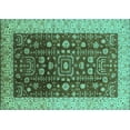 thumbnail image 1 of Ahgly Company Machine Washable Indoor Rectangle Oriental Turquoise Blue Traditional Area Rugs, 8' x 10', 1 of 4