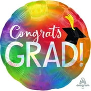 Congrats Grad Iridescent 18 Inch Foil Mylar Balloon [40938]