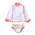 thumbnail image 4 of Uccdo Toddler Girls Rashguard Two Pieces Swimsuit Set Kids Cartoon Long Sleeve Bathing Suits Swimwear 1-10T, 4 of 5
