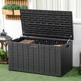 thumbnail image 2 of Outsunny 81 Gallon Garden Storage Box, Storage Container, Black, 2 of 10