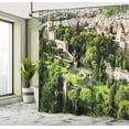 thumbnail image 4 of Ambesonne European Shower Curtain, Famous Vatican Gardens, 69"Wx84"L, White Green Tan, 4 of 4
