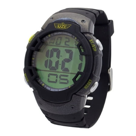- Men's -89-R The Guardian Black Rubber Strap Watch Multi-Colored