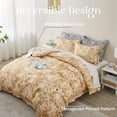 thumbnail image 4 of Simple&Opulence 100% Cotton Duvet Cover Set King Size, 3Pcs Rust Floral Botanical Printed Comforter Cover Set with Button Closure, Soft Breathable Bedding Set for All Seasons, 4 of 9