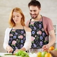 thumbnail image 5 of Pioneer Flower Floral Print Pattern Cotton Linen Apron with Pockets, Waterproof Adjustable, 33x27 Inch for Kitchen, Gardening, BBQ, Salon, 5 of 6