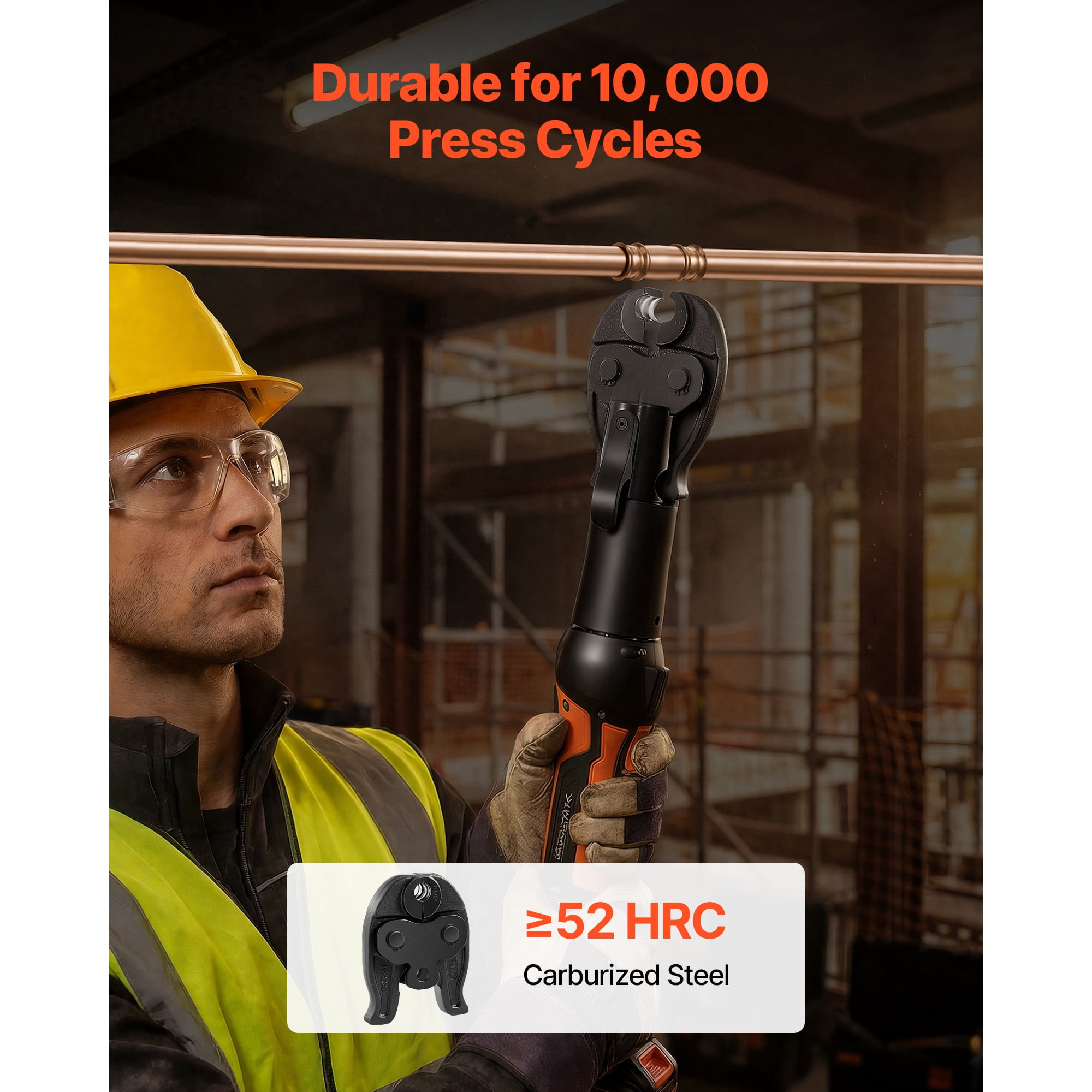 KFFKFF 1/2" Press Jaw for Compact Press Tools, Hardened Steel Construction for High-Pressure HVAC/R Applications - Compatible with 24KN Tools for Copper Pipe Connections