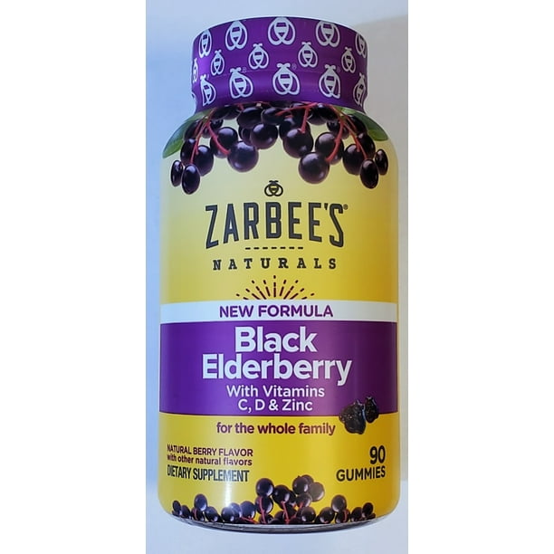 Zarbee's Naturals Black Elderberry with Vitamins C, D and Zinc 90ct