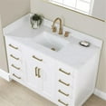 thumbnail image 5 of Gavino 48" Wood Vanity in White with Grain White Composite Stone Top and Mirror, 5 of 12