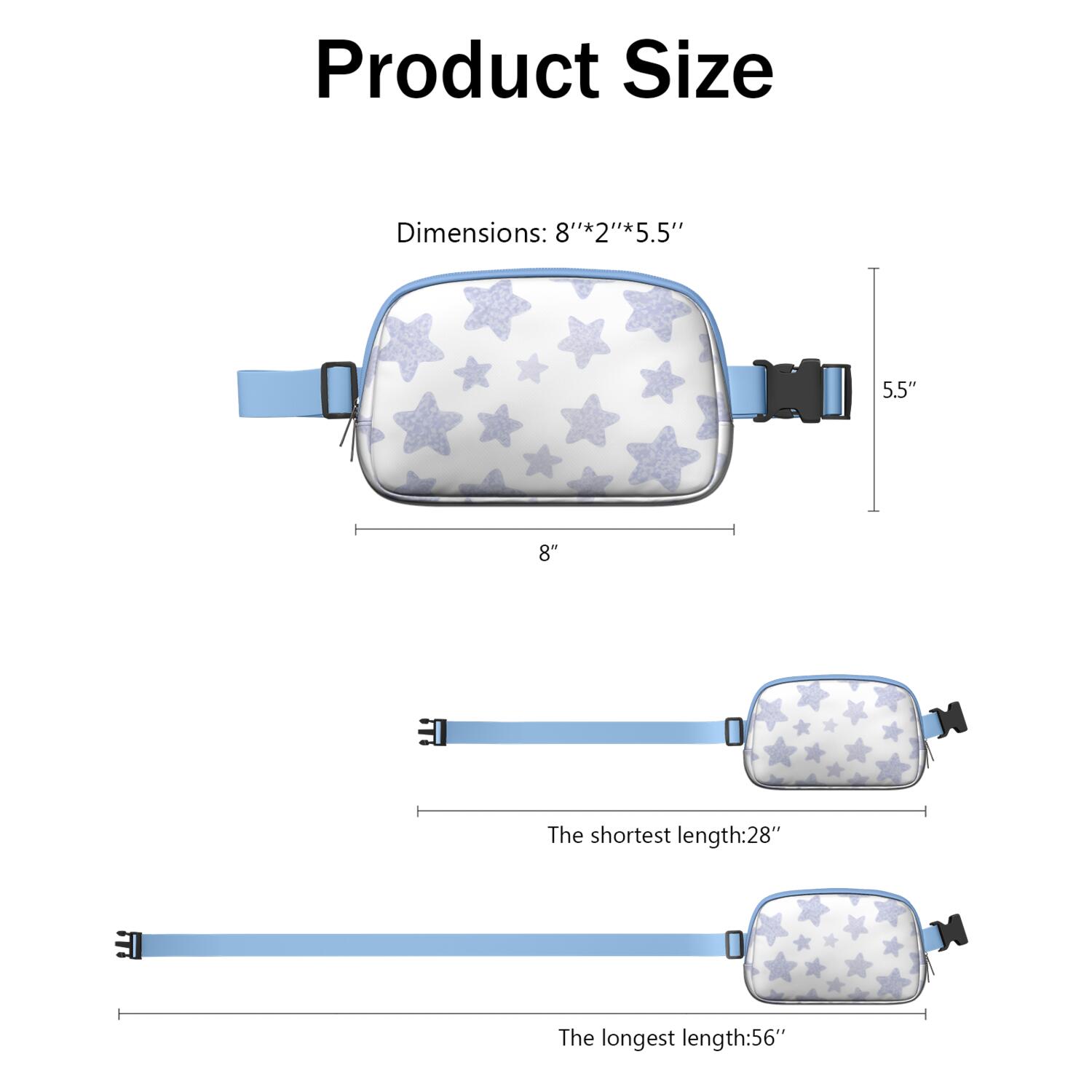 Cross Body Bag for Men&Women Waist Bag & Hip Bum Bag with Adjustable Strap for Outdoors Workout Traveling Starfish Sporty Waist Pack
