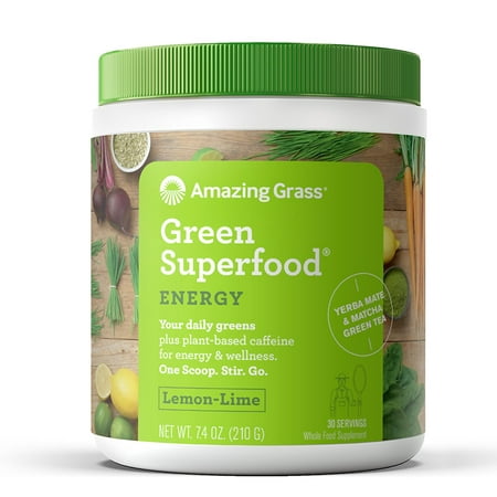 Amazing Grass Energy Green Superfood Powder, Lemon Lime, 30