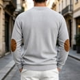 thumbnail image 6 of COMVALUE Men's Fall Crewneck Sweatshirts Patchwork Long Sleeve Corduroy Texture Casual Pullover Shirt (Light Gray, XL), 6 of 8