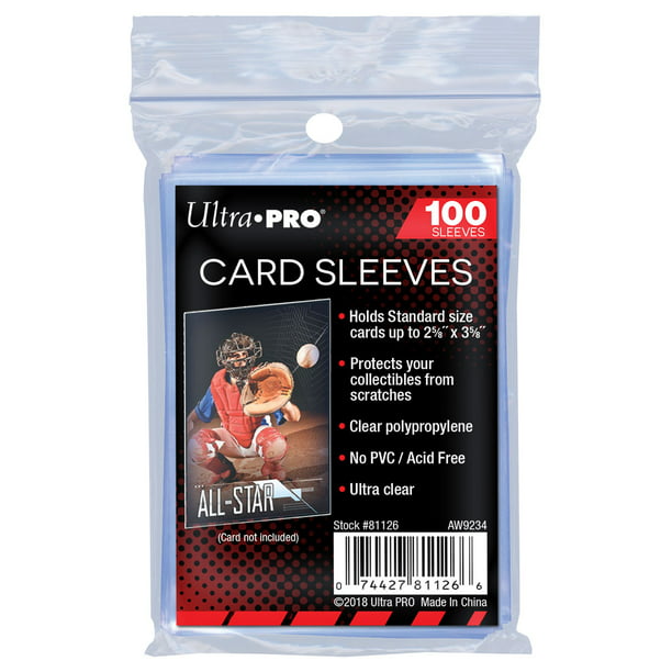 100 Soft Sleeves / Penny Sleeve for Baseball Cards & Other Sports Cards  Ultra Clear - Walmart.com