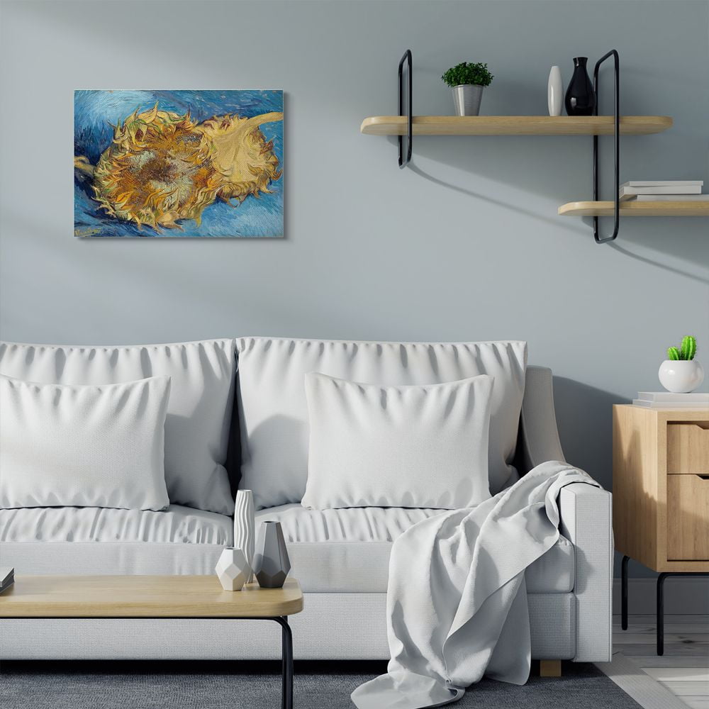 Stupell Home Décor Sunflowers Yellow Blue Classical Painting Canvas Wall Art by Vincent Van Gogh