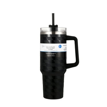 Mainstays 40oz Black Diamond Pattern Tumbler Stainless Steel Double Wall