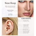 thumbnail image 3 of 3pcs Nose Rings Hoops - 316L Surgical Steel Hinged Nose Hoops 16G/18G/20G Clicker Septum Nose Ring Lip Helix Cartilage Hoop Earring Daith Rook Conch Body Piercing Jewelry for Women Men 8mm 10mm, 3 of 5