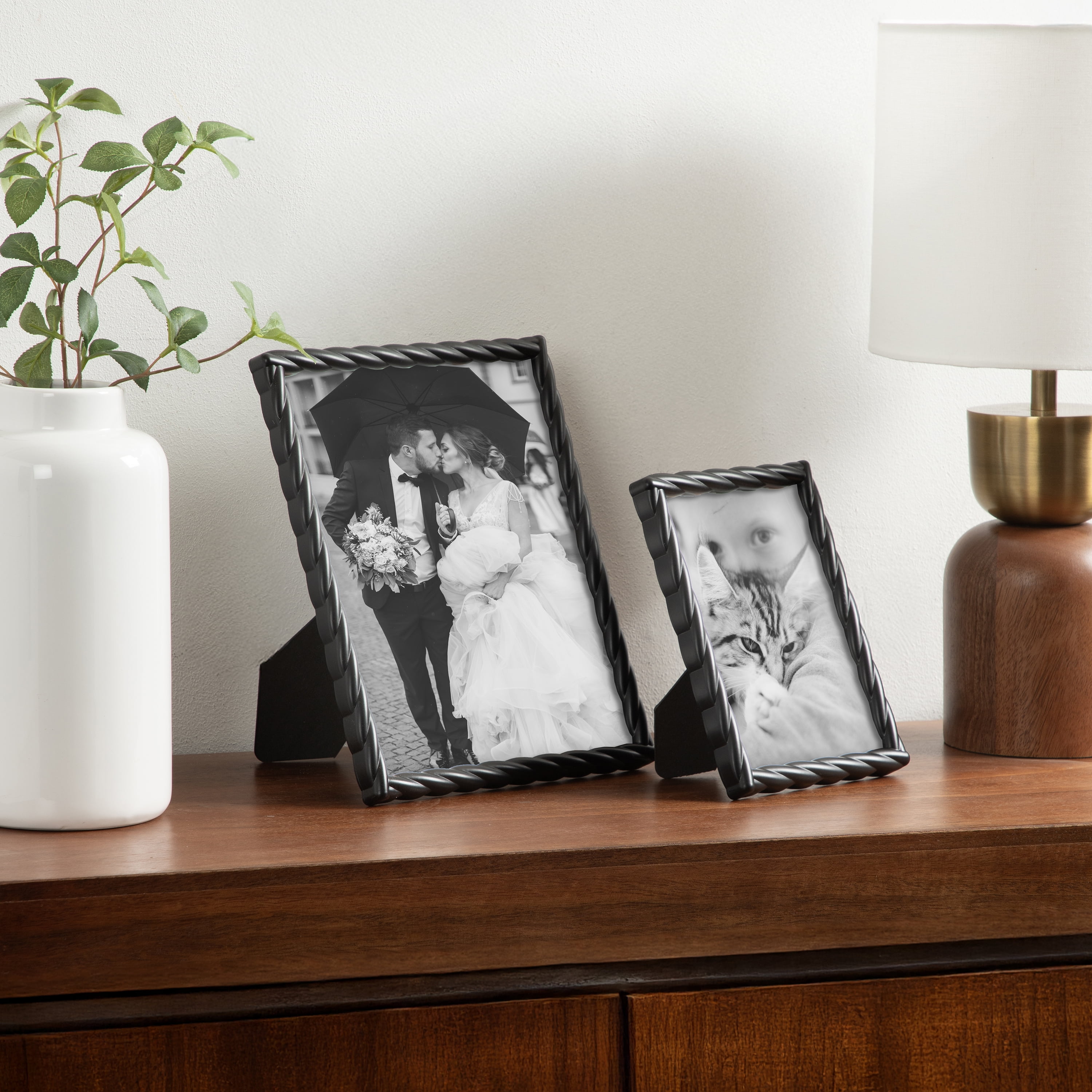 Saltana 8x10 Braided Black Tabletop Picture Frame, SALTANA 8X10 BLK