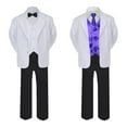 thumbnail image 2 of 7pc Boy Formal Black & White Suit Tux Set Satin Necktie & Vest Baby Sm-20 Teen, 2 of 3