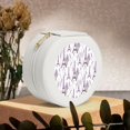 thumbnail image 6 of Yiaed Lavender Flowers Print Travel Jewelry Case Bridesmaid Gift Boxes Jewelry Travel Organizer Small Round Jewelry Box Mini Storage-White, 6 of 7