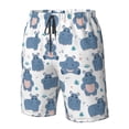 thumbnail image 4 of Fotbe Cute Hippos Trajes de Baño Estampados para Hombre, Shorts de Verano de Secado Rápido, Ropa de Playa, Bañadores-Small, 4 of 6
