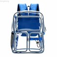thumbnail image 2 of Zecgelong Clear Backpack Large Capacity Waterproof Double Shoulder Daypack for Travel Blue, 2 of 5