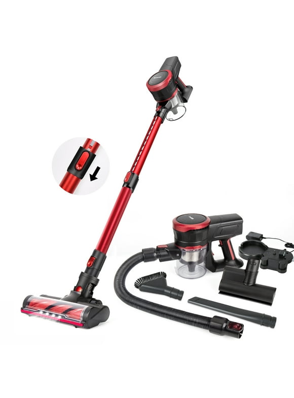 MOOSOO Cordless Vacuum 23Kpa Quiet Yet Powerful, Lightweight Stick Vacuum Cleaner with Rich Accessories, K17