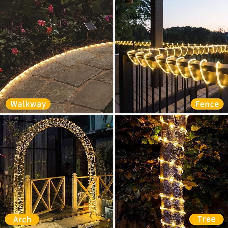 Christmas Rope Walk Way Viworld Outdoor Solar Rope Tube Lights 100LEDs