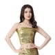 thumbnail image 4 of Blusa de tubo con lentejuelas para danza del vientre, para mujer, con hombros descubiertos, sin tirantes Dorado, 4 of 9