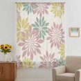thumbnail image 2 of Geometric Flower Sheer Curtains 72 Inches Long, Vintage Country Floral Pink Green on Linen Light Filering Curtains, Breathable Simi Curtain Privacy Drapes for Living Room Bedroom Window Treatment, 2 of 9
