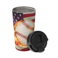 thumbnail image 2 of KLL Baseball Ball With Flag Pattern Stainless Steel Vacuum Insulated Tumbler - Carry Insulated Coffee Mug - Reusable Insulated Cold Brew Iced Coffee Cup Thermos, 2 of 8