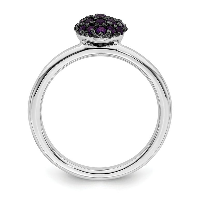 Sterling Silver Amethyst Stackable Expressions Heart Ring Sterling Silver Amethyst Stackable Expressions Heart Ring