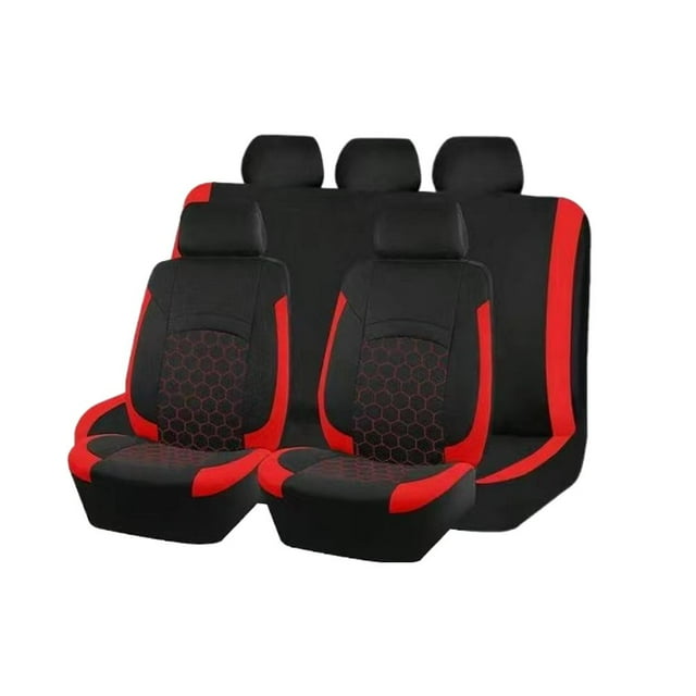 9pcs Car Seat Covers Full Set, Front and Rear Split Seat Bench Covers