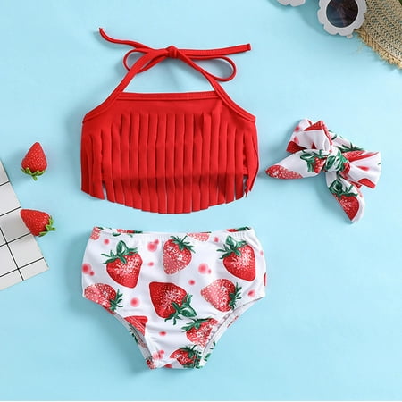 

pop seller Children s Baby Girl s T-Shirt+ Shorts+ Headscarf Three-Piece Set