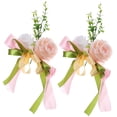 thumbnail image 5 of MLINS 2Pcs Rose Artificial Flower Wedding Car Decoration Flower Handle Mirror Door Decor for Wedding (Pink), 5 of 8